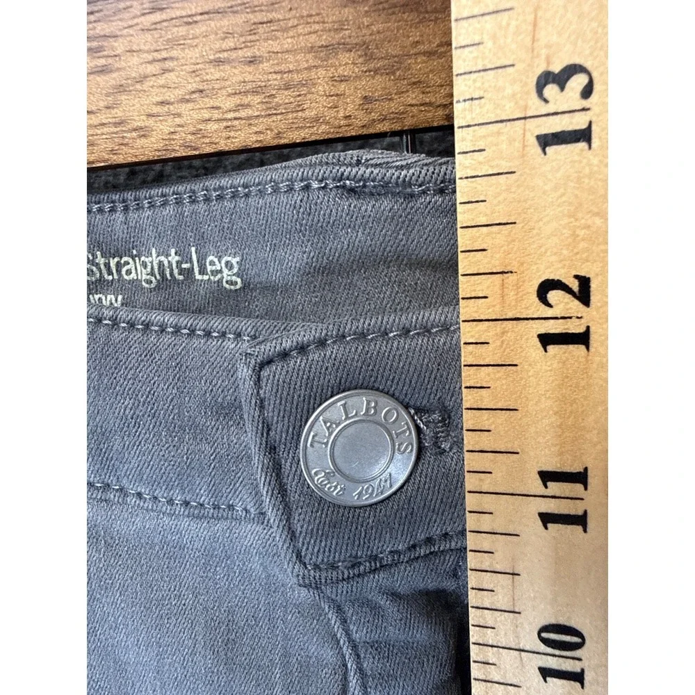 New Talbots Straight Leg Jeans Womens 18WP Grey High Waist Curvy Plus Petite Nwt